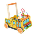 baby walkers wood Wholesale Baby Activity Toy Car Kid Beads Gift Toy 3 In 1 Wooden Push Wheels Boy Walker For Babies